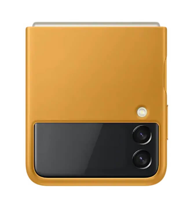 Оригинален Кожен Калъф за Samsung Z Flip 3, Leather Case EF-VF711LYE, Кафяв (7)