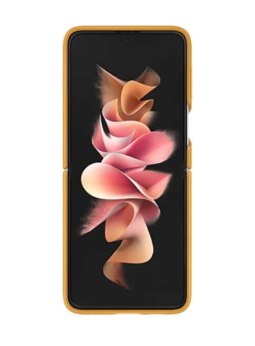 Оригинален Кожен Калъф за Samsung Z Flip 3, Leather Case EF-VF711LYE, Кафяв (3)