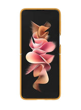 Оригинален Кожен Калъф за Samsung Z Flip 3, Leather Case EF-VF711LYE, Кафяв (3)