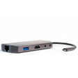 USB-C Хъб за Лаптопи, 4Smarts 9in1 HDMI-Ethernet-USB 3.0-Card Slot, Сив