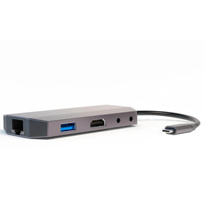 USB-C Хъб за Лаптопи, 4Smarts 9in1 HDMI-Ethernet-USB 3.0-Card Slot, Сив
