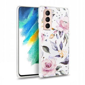 Силиконов Дамски Калъф за Samsung S21 FE, Floral Case, Розов