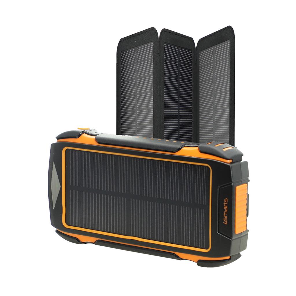 Соларна Външна Батерия, 4Smarts Power Bank TitanPack Eco 20000 mAh, Черен