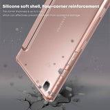 Кожен Калъф за Samsung Tab A7 10.4", Infiland Smart Case, Розов (5)