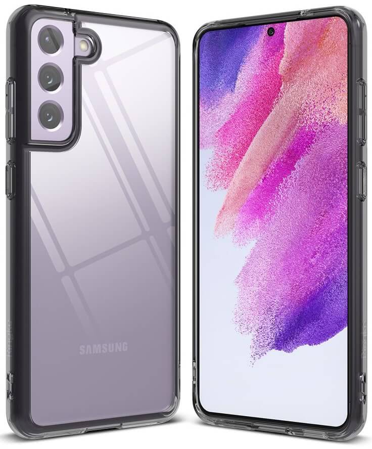 Противоударен Хибриден Калъф за Samsung S21 FE, Ringke Fusion Case, Сив (2)