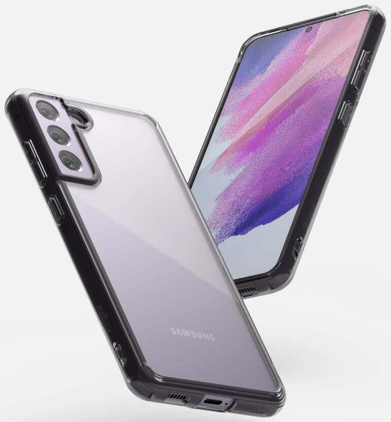 Противоударен Хибриден Калъф за Samsung S21 FE, Ringke Fusion Case, Сив (5)