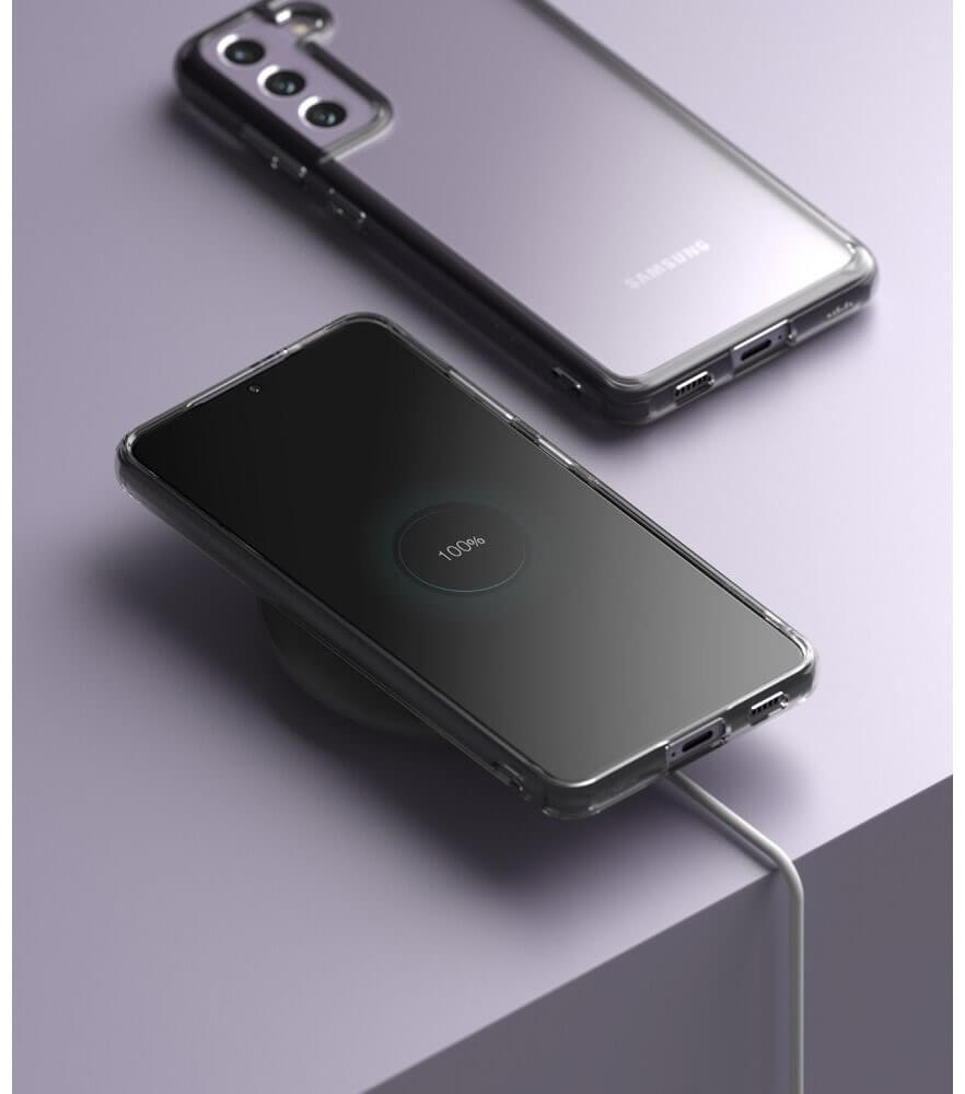 Противоударен Хибриден Калъф за Samsung S21 FE, Ringke Fusion Case, Сив (7)