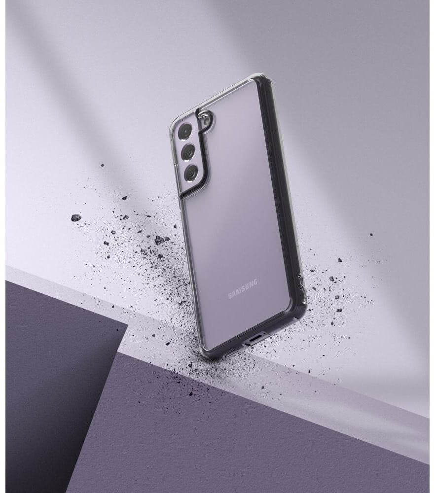 Противоударен Хибриден Калъф за Samsung S21 FE, Ringke Fusion Case, Сив (6)