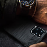 Противоударен Силиконов Калъф за Samsung S21 FE, Forcell Carbon Case, Черен (2)