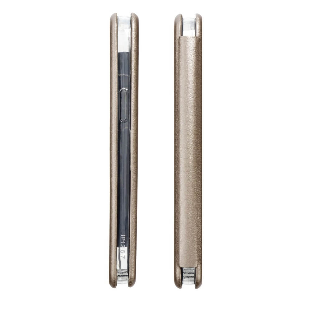 Кожен Калъф за Samsung S22 Plus, Forcell Elegance Book Case, Златист (5)
