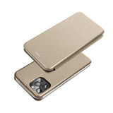 Кожен Калъф за Samsung S22 Plus, Forcell Elegance Book Case, Златист (7)