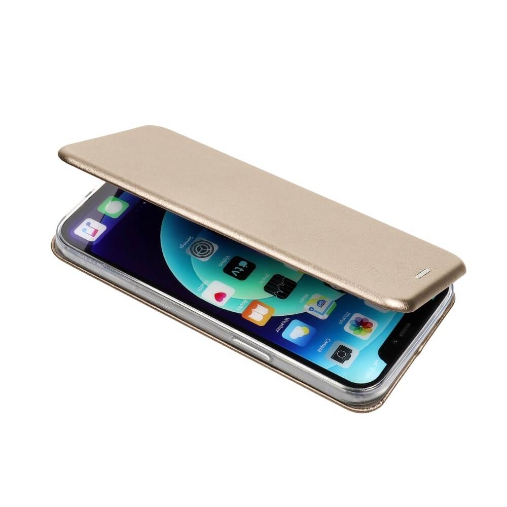 Кожен Калъф за Samsung S21 FE, Forcell Elegance Book Case, Златист (6)