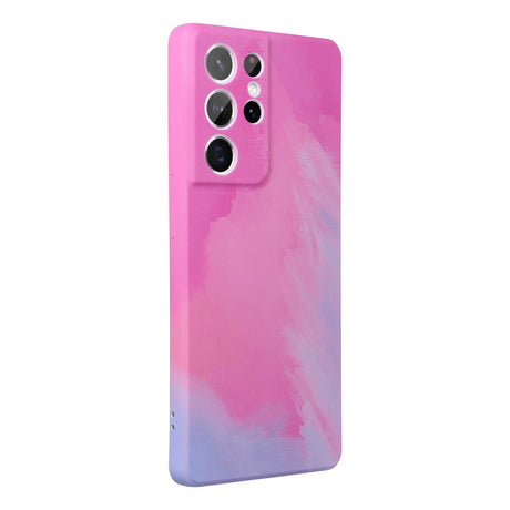 Силиконов Калъф за Samsung S21 Ultra, Printing Pop Case, Розов