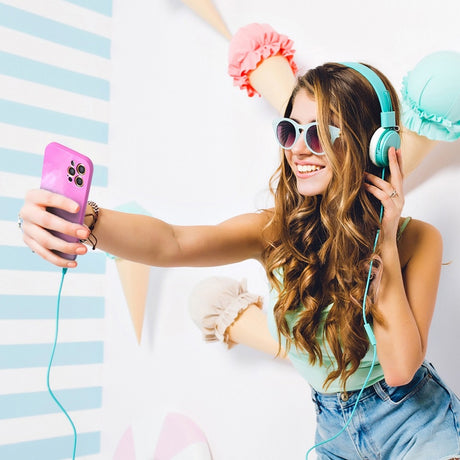 Силиконов Калъф за iPhone 13 Mini, Printing Pop Case, Розов (7)