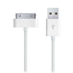 USB Кабел за iPhone 4 и iPad 3, iGo 30-PIN, Бял