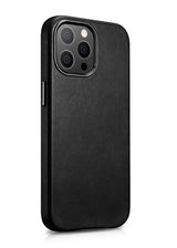 Magsafe Калъф от Естествена Кожа за iPhone 13 Pro Max, iCarer Leather Case, Черен