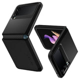 Противоударен Калъф за Samsung Z Flip 3, Spigen Tough Armor Case, Черен (3)