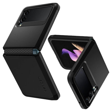 Противоударен Калъф за Samsung Z Flip 3, Spigen Tough Armor Case, Черен (3)
