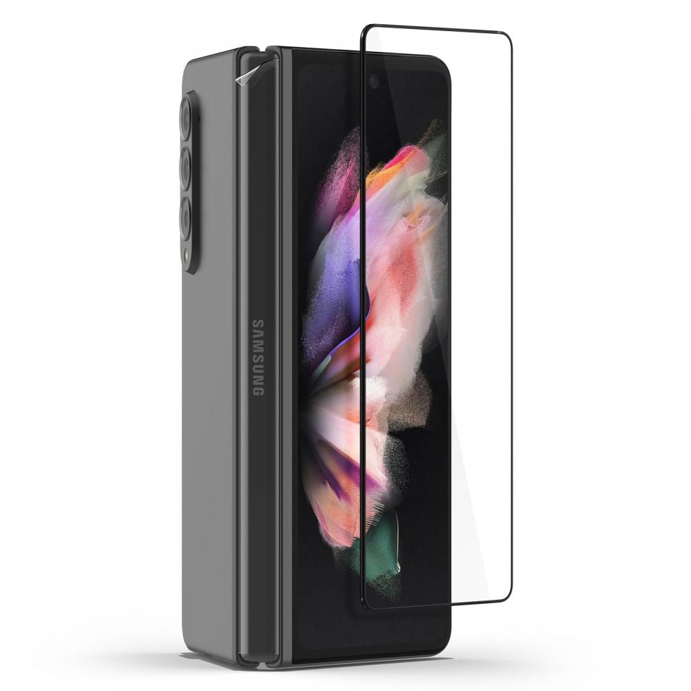 Стъклен Протектор и Фолио за Пантата на Samsung Z Fold 3, Spigen Slim Glass, Прозрачен (6)