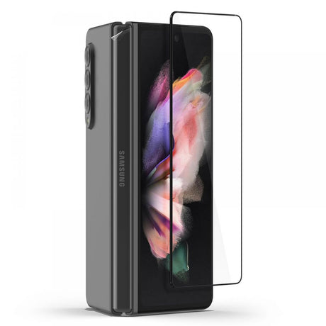 Стъклен Протектор и Фолио за Пантата на Samsung Z Fold 3, Spigen Slim Glass, Прозрачен (6)