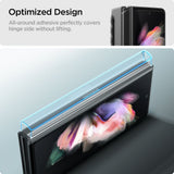 Стъклен Протектор и Фолио за Пантата на Samsung Z Fold 3, Spigen Slim Glass, Прозрачен (5)