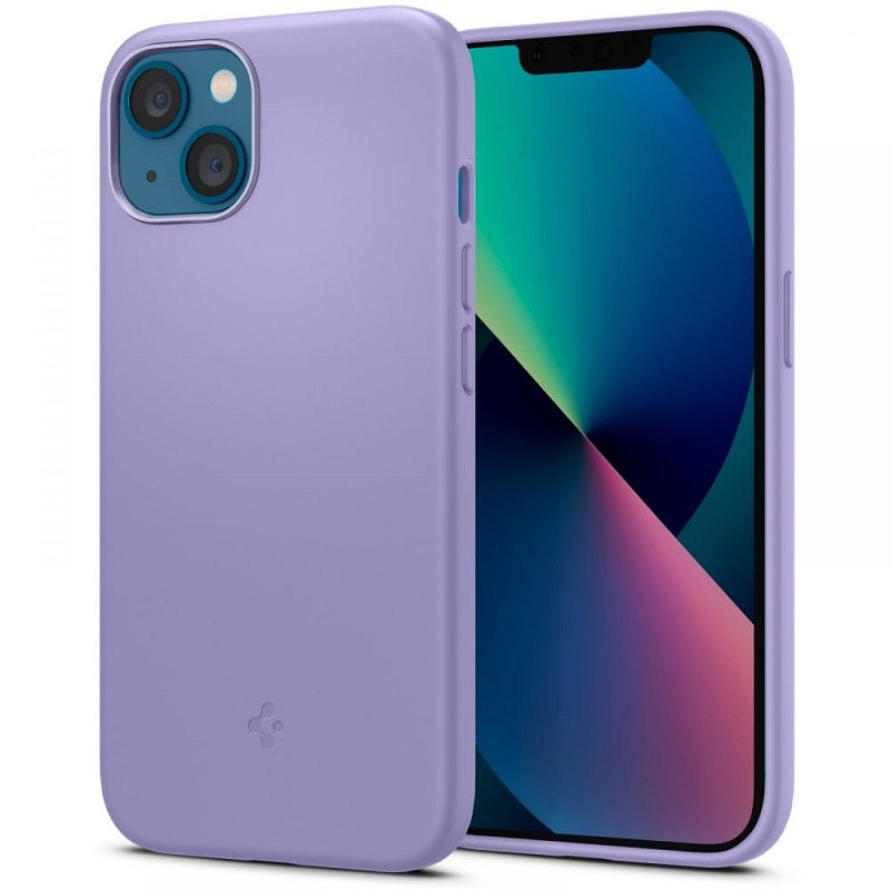 Матов Силиконов Калъф за iPhone 13, Spigen Silicone Fit Case, Лилав (2)