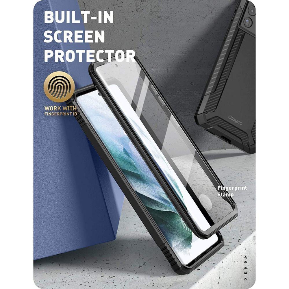 Противоударен Калъф за Samsung S21 Ultra, Supcase Clayco Xenon, Черен (2)