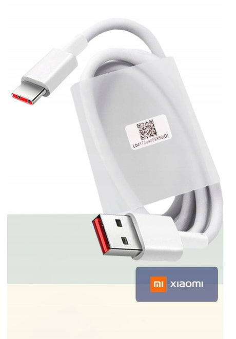 Оригинален USB-C Кабел за Xiaomi 5A с Бързо Зареждане 1m, Бял (Bulk) (3)