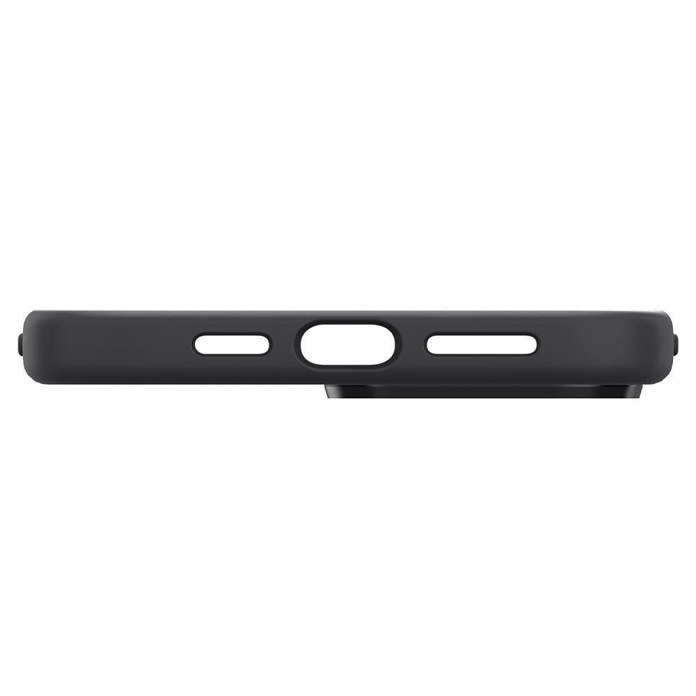 Матов Силиконов Калъф за iPhone 13 Pro, Spigen Silicone Fit Case, Черен (7)