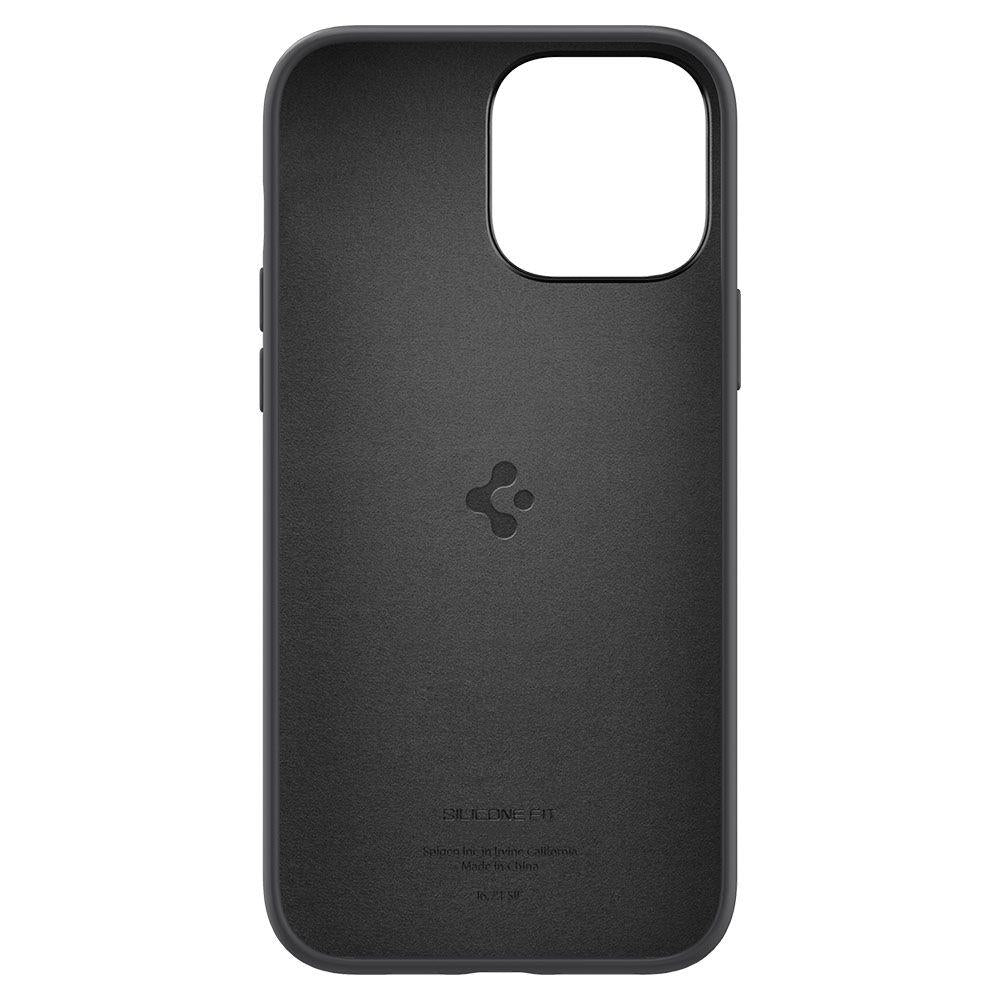 Матов Силиконов Калъф за iPhone 13 Pro, Spigen Silicone Fit Case, Черен (3)