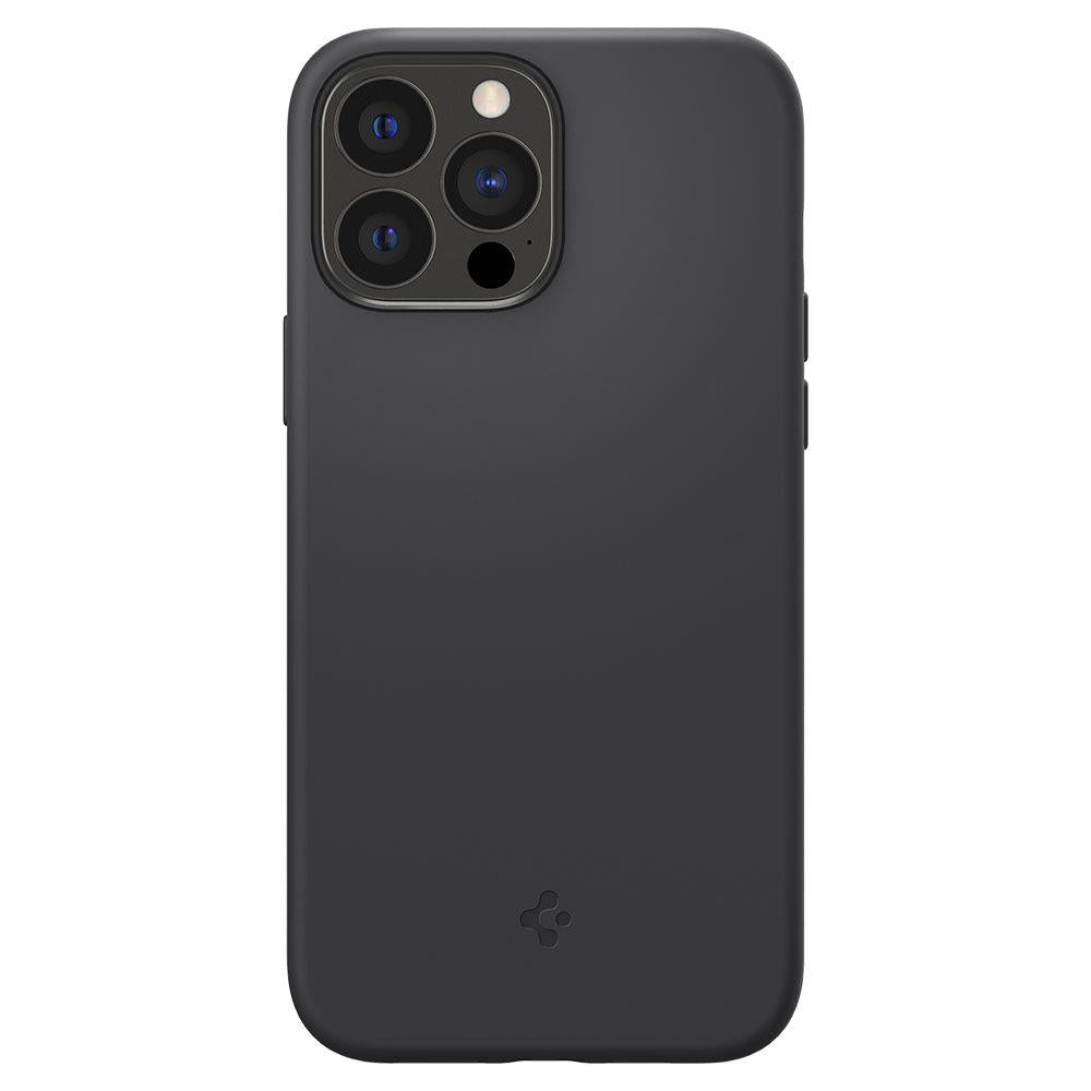 Матов Силиконов Калъф за iPhone 13 Pro, Spigen Silicone Fit Case, Черен (2)