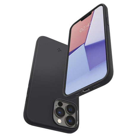 Матов Силиконов Калъф за iPhone 13 Pro, Spigen Silicone Fit Case, Черен (5)