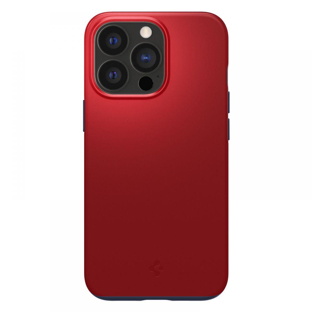 Противоударен Калъф за iPhone 13 Pro, Spigen Thin Fit Case, Червен (3)