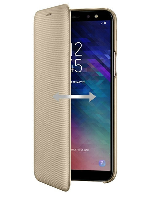 Оригинален Калъф за Samsung A6 2018 Book Case EF-WA600CFEGWW, Златист