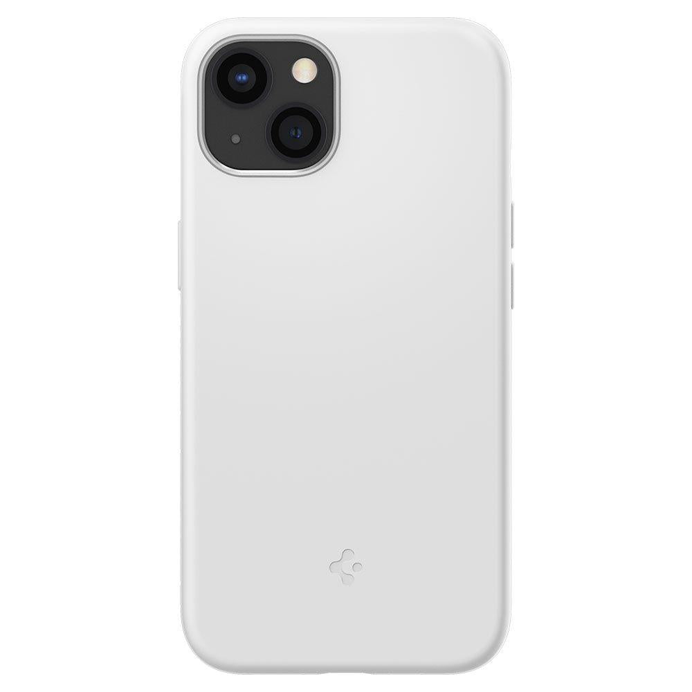 Матов Силиконов Калъф за iPhone 13, Spigen Silicone Fit Case, Бял (2)