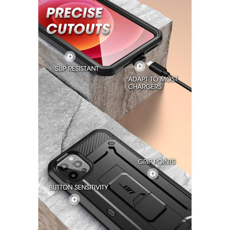 Противоударен Калъф за iPhone 13 Pro, Supcase Unicorn Beetle Pro, Черен (9)