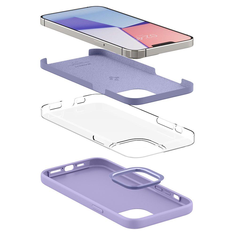 Матов Силиконов Калъф за iPhone 13 Pro Max, Spigen Silicone Fit Case, Лилав (6)