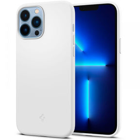 Матов Силиконов Калъф за iPhone 13 Pro Max, Spigen Silicone Fit Case, Бял