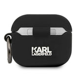 Луксозен Калъф за Apple Airpods 3, Karl Lagerfeld Silicone Iconic Case, Черен (2)