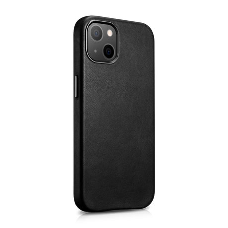 Magsafe Калъф от Естествена Кожа за iPhone 13 Mini, iCarer Leather Case, Черен