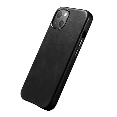Magsafe Калъф от Естествена Кожа за iPhone 13 Mini, iCarer Leather Case, Черен (6)