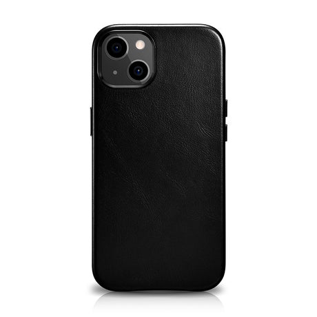Magsafe Калъф от Естествена Кожа за iPhone 13 Mini, iCarer Leather Case, Черен (7)