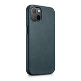 Magsafe Калъф от Естествена Кожа за iPhone 13, iCarer Leather Case, Син