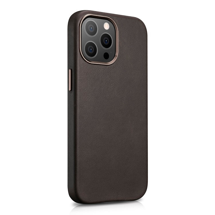 Magsafe Калъф от Естествена Кожа за iPhone 13 Pro, iCarer Leather Case, Кафяв