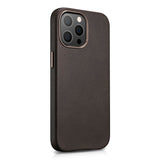 Magsafe Калъф от Естествена Кожа за iPhone 13 Pro, iCarer Leather Case, Кафяв