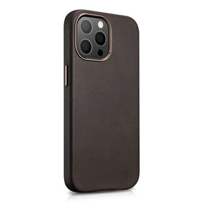 Magsafe Калъф от Естествена Кожа за iPhone 13 Pro, iCarer Leather Case, Кафяв