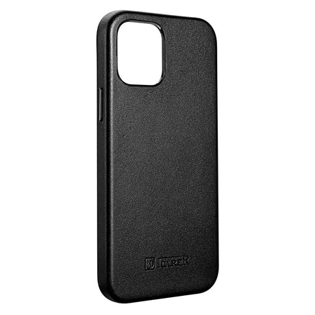 Magsafe Калъф от Естествена Кожа за iPhone 12/Pro, iCarer Leather Case, Черен (5)
