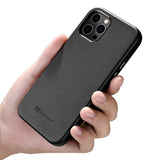 Magsafe Калъф от Естествена Кожа за iPhone 12 Pro Max, iCarer Leather Case, Черен (3)