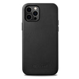 Magsafe Калъф от Естествена Кожа за iPhone 12 Pro Max, iCarer Leather Case, Черен