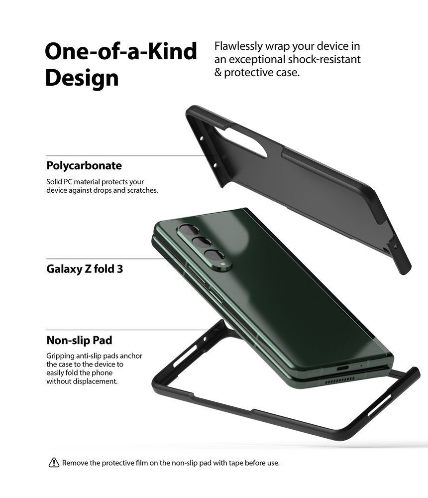 Противоударен Калъф за Samsung Z Fold 3, Ringke PC Case, Черен (3)